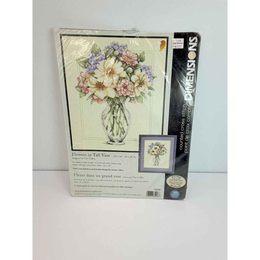 Dimensions Counted Cross Stitch "Flowers In A Tall Vase" Kit #35228
